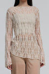 SWAYING 25 Spring/Summer Diamond Check Cardigan SW-SW25SS1T23C2 Apricot SW25SS1T23C1